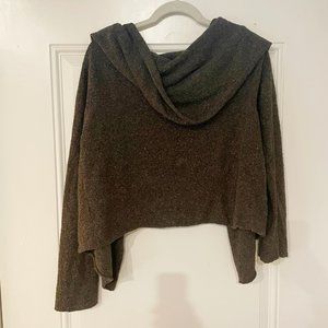 Eileen Fisher Silk Blend Shawl Hooded Sweater